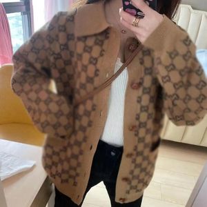 NOUVEAU pull pour femme G Lettre Pulls imprimés noir ouvert Tricot Designer Cardigans Tricoté Manteau jaune ample