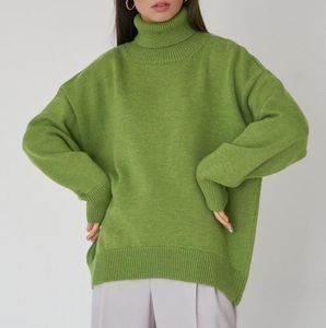Nouveau Chandails pour femmes femmes pull à col roulé automne hiver épais chaud pull haut surdimensionné décontracté pull tricoté en vrac femme