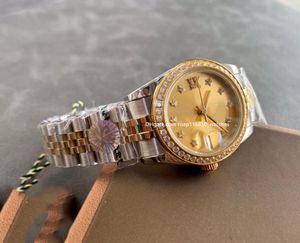 Nieuw dameshorloge 316L fijn stalen horloge waterdicht ontwerp gouden diamanten ring horloge automatisch herenhorloge cadeau 31mm