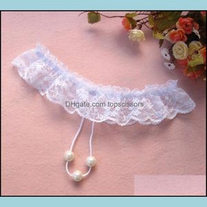 Nouvelles femmes sexy culotte en dentelle ouvert entrejambe string g-strings avec perles massant perle sous-vêtements érotiques sans entrejambe pour lingerie sexuelle livraison directe