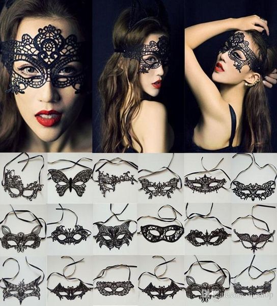 Nouvelles femmes Sexy Lady Lace Eye Mask pour fête Halloween Venetian Masquerade Event Mardi Gras Dress Costumes Carnival Cosplay Disco H7599692