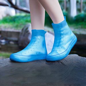 Nieuwe vrouwen siliconen regen schoenen bedek waterdichte schoenen beschermers unisex regenlaarzen voor binnenshuis regenachtige dagen