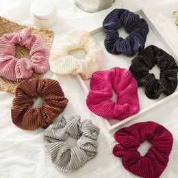 Nieuwe vrouwen effen kleur goud fluwelen scrunchies dame elastische hoofdbanden satijnen haarbanden meisjes haar stropdas haar touw haaraccessoires