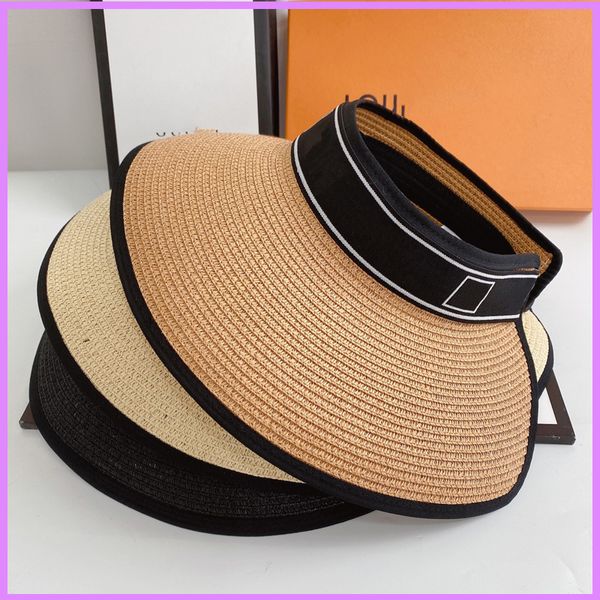 NUEVAS mujeres Street Brimmed Straw Hat Visor de moda Diseñador Casquette Womens Top Sombreros vacíos Gorras Mens Summer Bucket Hat Cap Wholesale D222223F