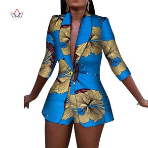 Nieuwe Vrouwen Pak en Korte Broek Sets Bazin Riche Afrikaanse Kleding 100% Katoen Print 2 Stuks Sets Vrouwen Afrikaanse Kleding WY3492