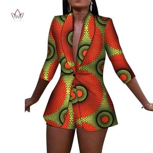 Nouvelles femmes costume et pantalons courts ensembles Bazin Riche vêtements africains 100% coton imprimé 2 pièces ensembles femmes vêtements africains WY3492