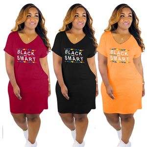 Nouvelles femmes robe d'été mode lettre imprimer col en V sexy à manches courtes couleur bonbon robes décontractées, plus la taille 3XL dames concepteur