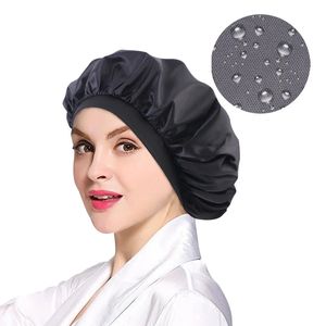 Nieuwe vrouwen dikke douchekap bad douche haar cover herbruikbaar waterdicht bad hoed elastische band dop spa cap badkamer accessoires