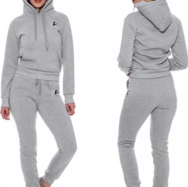 Nouveau Femmes Survêtements Couleur Unie Sweat À Capuche Et Pantalon Ensemble Survêtement Designer Logo Imprimer Sweats À Capuche Mode Deux Pièces Tenues Femme Sportwear Jogging Costume