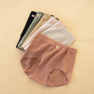 Nouveaux sous-vêtements pour femmes 100% bas pur coton taille moyenne sous-vêtements en coton coloré tricoté 10 couleurs femmes slips culottes sous-vêtements sexy pour dame