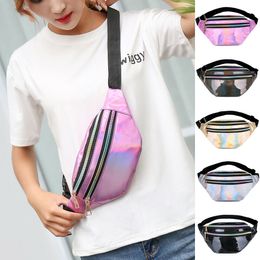 Nieuwe vrouwen taille tas mode laser holografische fanny pack bum tas met verstelbare riem messenger schouder crossbody tas