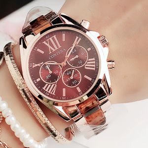 Les nouvelles femmes regardent la célèbre marque de luxe Brand Fashion Quartz Brown Ladies Wrist Watches Genève Designer Gifts for Women 201204 256U