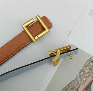 Nuevo cinturón para mujer Letra F Patrón de lichi de doble cara Hebilla suave Cinturón de marca 6 colores Diseñador Jeans Vestido Pretina decorativa 1587074