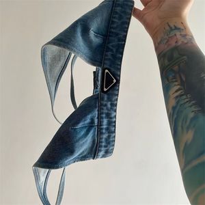 Neues Damen-Jeans-Tanktop, neues Denim-Damen-Hosenträger-Sexy-Denim-BH, hohe Qualität