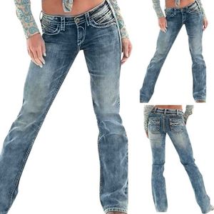 Nieuwe dames sexy grote maat mid-getailleerde skinny denim jeans pocket stretch slanke knoopbroek jeans hete producten