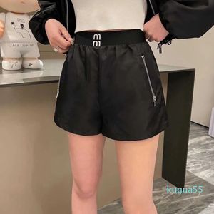 nieuwe damesshorts mode lint letter nylon casual broek designer broek zomer rechte shorts outdoor losse joggingbroek