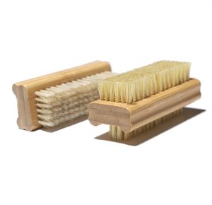 Nieuwe Houten Nagel Borstel dubbelzijdig Natuurlijke Varkenshaar Houten Manicure Nagel Borstel SPA Dual Oppervlak Borstel Handreiniging Borstels 8 CM JL1661