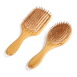 NOUVEAU peigne à cheveux en bois de bambou brosse à palette saine brosse de massage des cheveux brosse à cheveux peigne en bois cuir chevelu soins des cheveux peignes Styler outils de coiffure