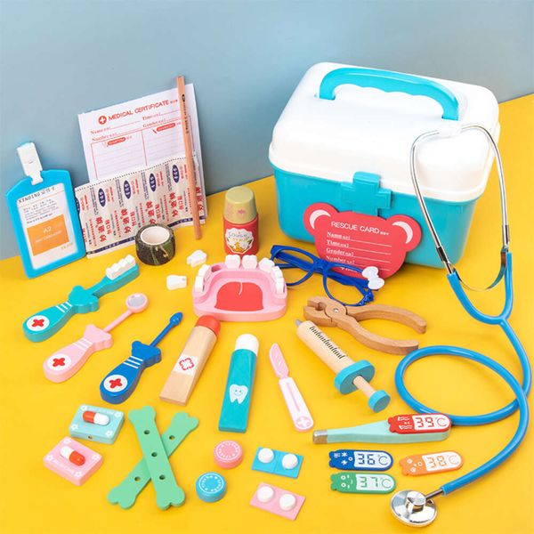 Maison de jeu de Simulation en bois pour enfants, ensemble de jouets de petit docteur, Kit médical dentaire pour filles, jouets pour enfants, ensemble de médecins, nouvelle collection