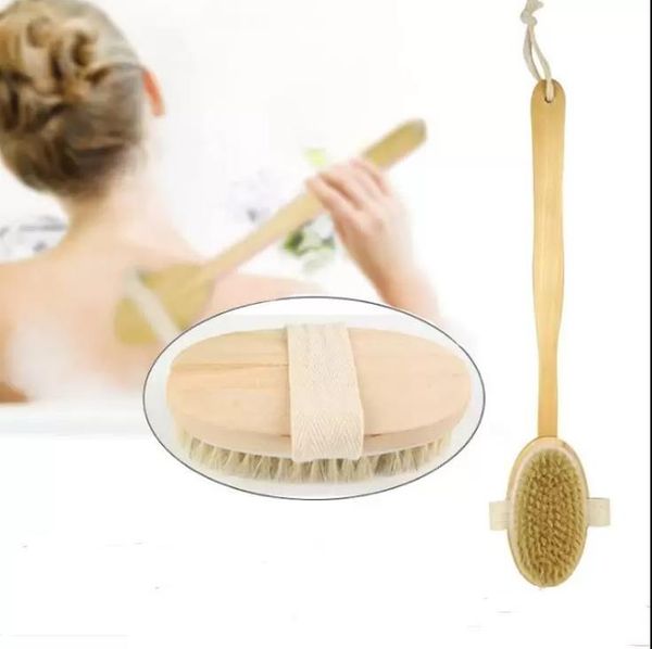 Brosses de bain nettoyantes en bois 7x42CM, brosse pour le corps, masseur, douche, manche Long, épurateur de Spa pour le dos, vente en gros, nouvelle collection