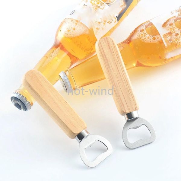 NOUVEAU!!! Ouvre-bouteille de barman portatif avec poignée en bois, ouvre-bouchon en verre de vin, de bière et de Soda pour outils de Bar de cuisine