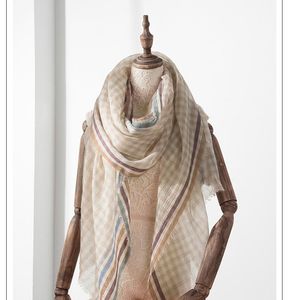 Nieuwe wol sjaal garen geverfd kleur gestreepte plaid All-match lente en herfst voor meisje dame vrouwen 100 * 200cm
