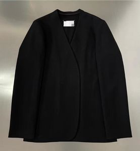 Nieuwe wollen pak casual unisex jas minimalistisch M/6 deconstructionistische kraagloze blazer heren en dames los