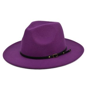 Nouvelle laine femmes hommes Fedora chapeau pour l'hiver automne élégant dame Gangster Trilby feutre Homburg église Jazz la taille peut être réglable