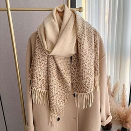 Nueva bufanda tejida de invierno para mujer, Color sólido, pequeña fragancia, viento, Edición coreana, moda de Cachemira, chal grueso cálido de doble cara