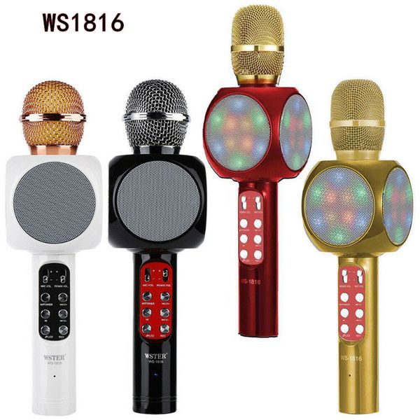 WS1816 Moda KTV Handheld Micrófono inalámbrico Speaker Reverberation Voice Condenser Karaoke Grabación en vivo sonido envolvente 40pcs