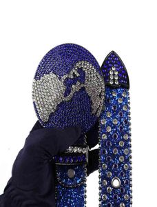 Nieuwe Wtern Rhinton Riem Voor Vrouwen Mannen Mode Diamanten Bezaaid Riemen Rhinton Globe Gesp Voor Jean Strass Ceinture Femme7416470