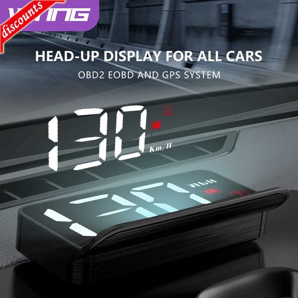 Nuevo WYING M3 Auto OBD2 GPS Head-Up Display Auto Electronics HUD Proyector Display Digital Car Velocímetro Accesorios para todos los coches