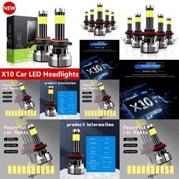 New X10 Led Headlights 6000K 200W 880 9004 H8 H3 H7 H9 30000LM 9006/HB4 9005/HB3 H4 H11 H1 10 SIDES Headlight Bulb 9V-30V Car Fog Light 12V