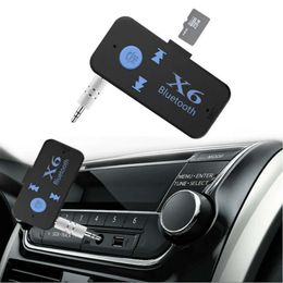 Nieuwe X6 Draadloze Auto Bluetooth 4.0 Adapter 3 in 1 USB Bluetooth Ontvanger 3.5mm Audio Jack TF mp3 Kaartlezer MIC Oproep Ondersteuning Luidspreker