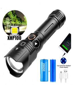 Nieuwe Xhp100 Krachtige XHP LED Tactische Zaklamp Zaklamp Xhp90 Zaklamp Usb Oplaadbare Flitslicht door 18650 26650 Batterij6237381