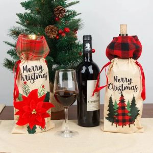 NOUVELLES décorations de Noël Couverture de vin de Noël Sans visage Evade colle Poupée Vins Bouteille Décoration Noël Terre Nordique Dieu Père Noël Ornement Suspendu