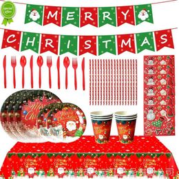 NIEUWE XMAS WEGPASBAAR AFBEELDING TABLE SET Kerststroopjes Bord Kerstdecoratie voor Home Navidad Noel Nieuwjaar 2023 Dinertafel Decor