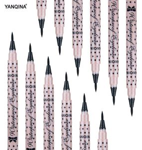 Nieuwe Yanqina 36H Make -up Eyeliner Potlood Waterdicht Zwarte Make -up Eyeliner Pen Geen bloeiende precisie Liquid Eye Liner 12PCSSet Drop 6537571