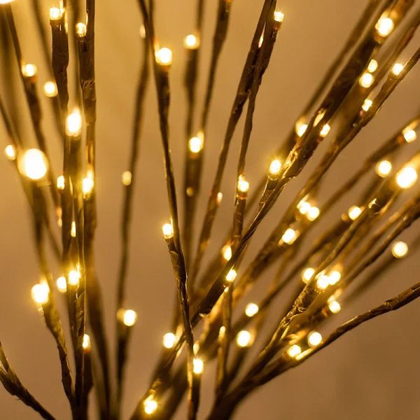 Año Nuevo 2024, rama de sauce creativa, luces de 70cm, decoración navideña para el hogar, decoración navideña de Navidad, decoración de Ramadán