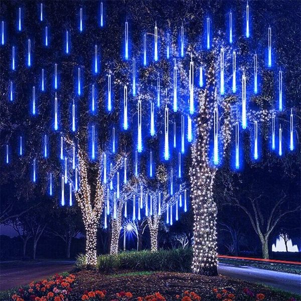 Nouvel An 30cm 50cm pluie de météores en plein air 8 tubes LED guirlandes lumineuses étanche pour la décoration de fête de mariage de Noël Y200903