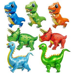 Ballons dinosaures 3D pour nouvel an, Dragon vert debout, décorations de fête d'anniversaire, fournitures pour enfants, jouets de réception-cadeau pour bébé, ballons à Air