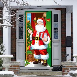 Decoración de fondo de Navidad de Año Nuevo, tela colgante, fondo de puerta de Navidad, decoración de fiesta, tapiz, cubierta de puerta 2900