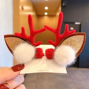 Épingle à cheveux de noël pour nouvel an, Barrettes pour enfants, nœud cerf, père noël, couvre-chef de noël pour filles, accessoires pour cheveux