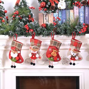 Medias navideñas de Año Nuevo, bolsas de regalo de dulces, decoración de árbol de Navidad, adornos navideños para el hogar, adornos navideños de Navidad