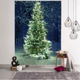Nouvel An Christmas Tree Tapestry Ornement Mur suspendu tapisserie tapis de Noël Home Deocl Yoga Pad Bedpread Beach Mat Cadeau tissé