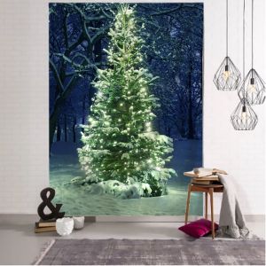 Nieuwjaar kerstboomtapijt Tapestry ornament muur hangende tapijt tapijt Xmas Home Deoc Yoga Pad Bill -Breat Beach Mat Gift geweven