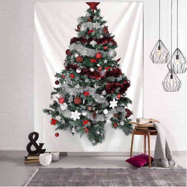 Nouvel An Christmas Tree Tapestry Ornement Mur suspendu Carpets Carpet Mome Deocr Yoga Pad Spread Plack Mat Cadeau tissé J220804