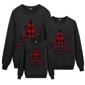 Nieuwjaar Familie Kerstmis Kruidies Dikke Crewneck Ultra Soft Deer Head Bow Print Long Sleeve Tops Blouse voor volwassenen trui