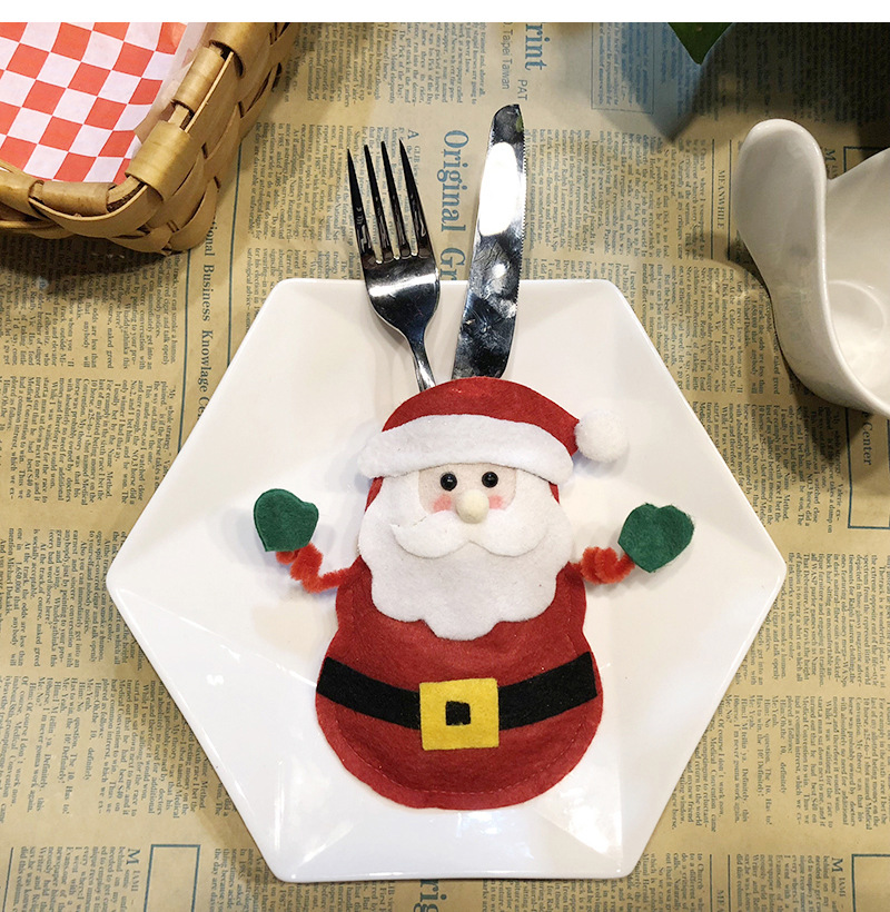 Merry Christmas toy Knife Fork Cutlery Set Skirt Pants Decorations for Home Xmas Doll