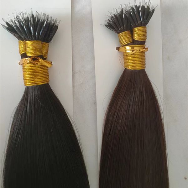 Nouvel An Nouveau arrivée épais remy micro perles extensions de cheveux humains couleurs noires naturelles européens cheveux vierges péruviens noir brun brun nano ring 300g 300st